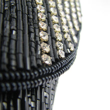 Load image into Gallery viewer, Black and Sliver Handbag with Swarofski crystals