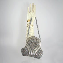 Load image into Gallery viewer, Silver Ribbon-work handbag