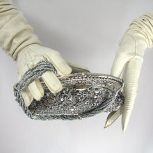 Load image into Gallery viewer, Silver Ribbon-work handbag