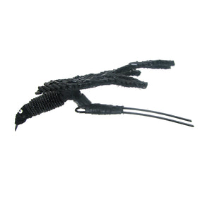 Black Beaded Bird Hairpin
