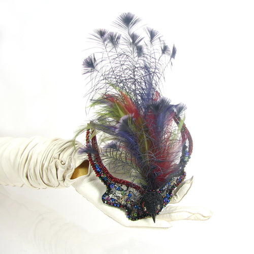 Beaded Feather Bird Hairpin