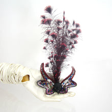 Load image into Gallery viewer, Crimson and Black Feather Fascinator
