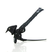 Load image into Gallery viewer, Black Beaded Lace Bird Hairpin