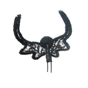 Black Beaded Lace Bird Hairpin