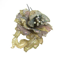 Load image into Gallery viewer, Green and Grey floral Lace Hairpin