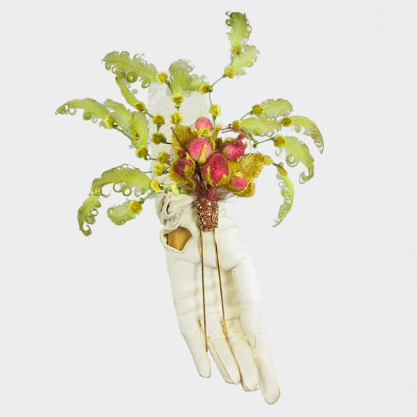 Floral and feather hairpin