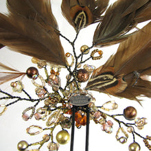 Load image into Gallery viewer, Dark Feather, Wirework and bead Hairpin Fascinator