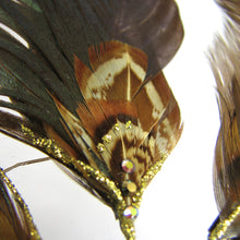 Load image into Gallery viewer, Dark Feather, Wirework and bead Hairpin Fascinator