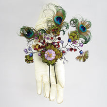 Load image into Gallery viewer, Peacock Feather Hairpin Fascinator