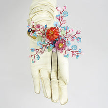 Load image into Gallery viewer, Floral Bead and Wirework Hairpin