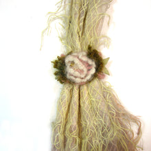 Load image into Gallery viewer, Silk Shawl with Appliqué Flowers