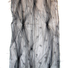Load image into Gallery viewer, Black Lace Shawl with Orange Appliqué Flowers