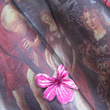 Load image into Gallery viewer, Botticelli Print Lace Scarf with Appliqué Flowers