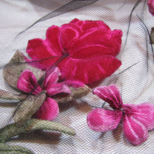 Load image into Gallery viewer, Botticelli Print Lace Scarf with Appliqué Flowers