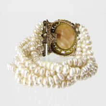 Load image into Gallery viewer, Vintage Pearl and cameo Bracelet