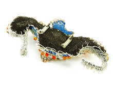 Load image into Gallery viewer, Seahorse Wirework and Bead Brooch