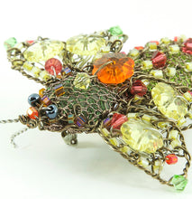 Load image into Gallery viewer, Wirework and Bead Bug Brooch No2