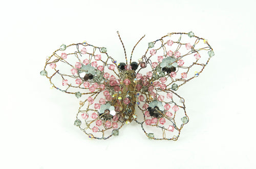 Wirework and Bead Butterfly Brooch No1