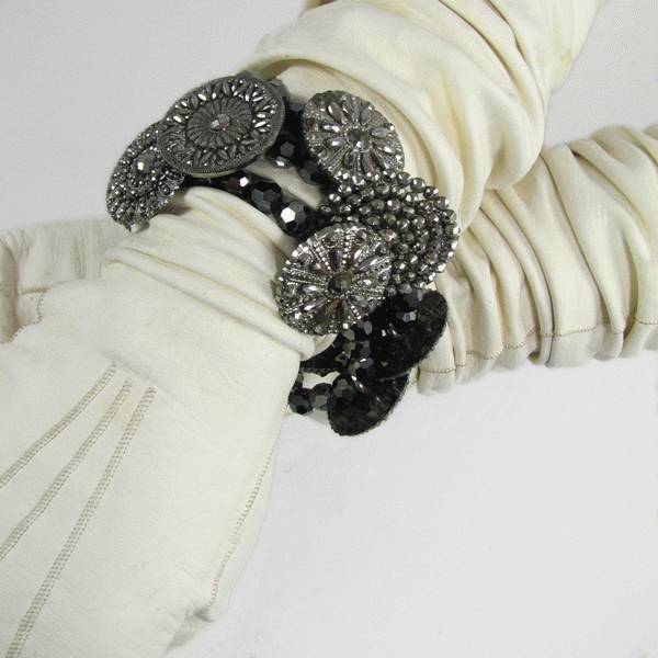 Victorian cut steel button collection bracelet.