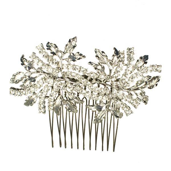 Double Leaf Spray Bridal Hair Comb