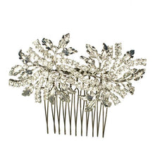 Load image into Gallery viewer, Double Leaf Spray Bridal Hair Comb