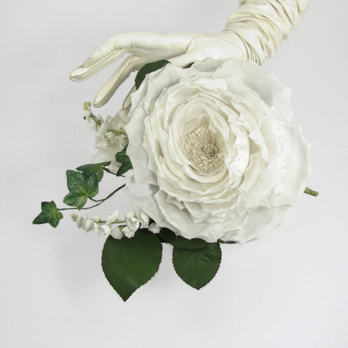 White Tuber Rose Silk Flower Corsage