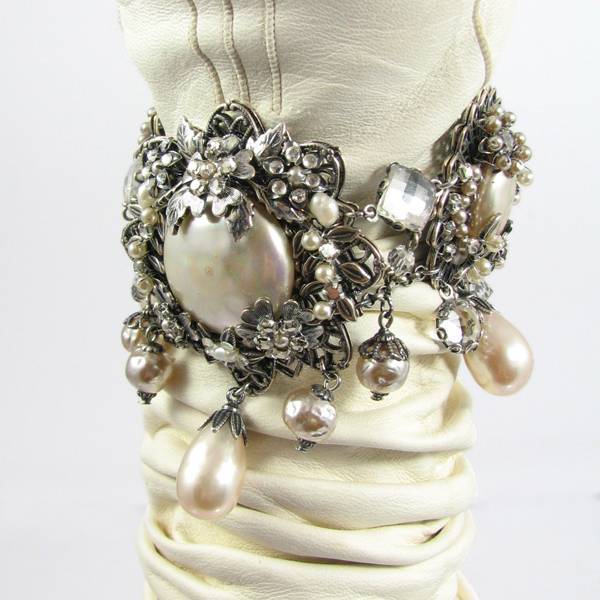 Marie Antoinette Crystal & Pearl Statement Bracelet