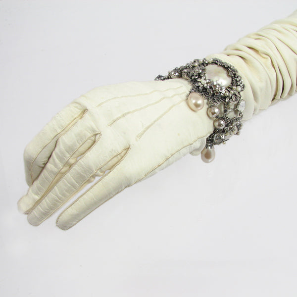 Marie Antoinette Crystal & Pearl Statement Bracelet