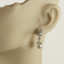 Load image into Gallery viewer, Crystal and Pearl Earrings