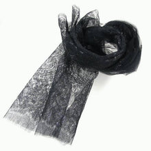 Load image into Gallery viewer, Black Chantilly Lace Scarf shawl