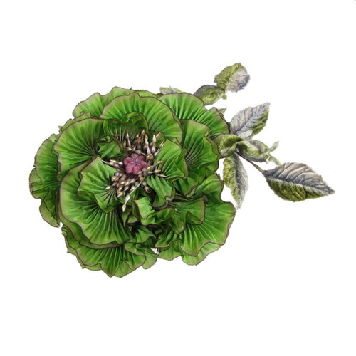 Pleated Ribbon Silk Flower Corsage