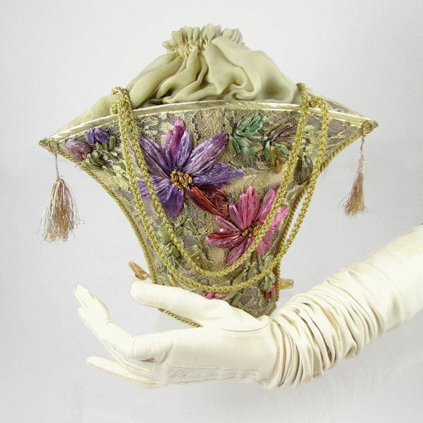 Floral Raffia Basket Handbag