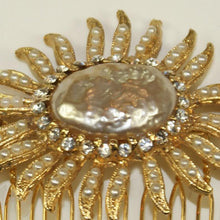 Load image into Gallery viewer, Basia Zarzycka Bridal Flower Hair Comb in gold tones £88