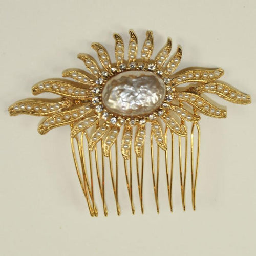 Basia Zarzycka Bridal Flower Hair Comb in gold tones £88